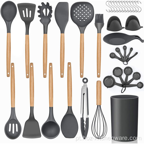 Utensílios de cozinha de silicone de 38 peças